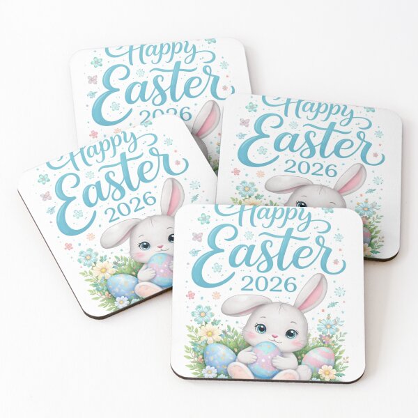 Item preview, Happy easter 2026 blue bunny designed and sold by Pure Faith.