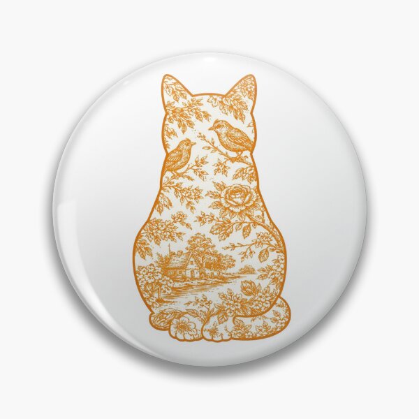 Item preview, Cat Toile de Jouy Silhouette designed and sold by stagedoorprint.