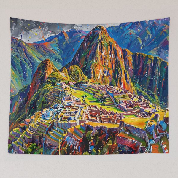 Item preview, Abstract Colorful Machu Picchu Painting designed and sold by Printpix.