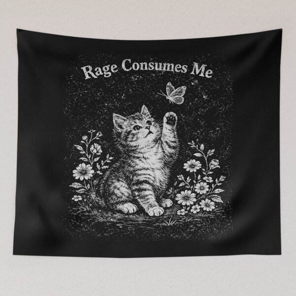 Item preview, Rage Consumes Me Cat Flower Cute Kitty Cat Meme Vintage 90s designed and sold by will freed18.