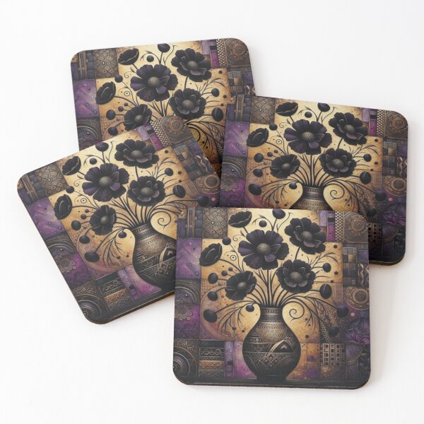 Item preview, Flowers in Purple Gold, Tribal Art Style  designed and sold by Shs-Kenya.