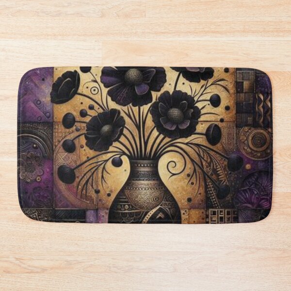 Item preview, Flowers in Purple Gold, Tribal Art Style  designed and sold by Shs-Kenya.