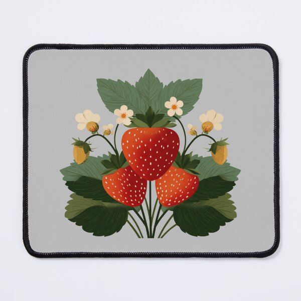 Item preview, Cute strawberries with blossoms designed and sold by MendaciousMina.