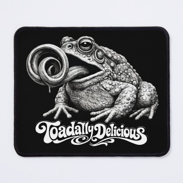 Item preview, Funny ‘Toadally Delicious’ Surreal Cottagecore Frog - Foodie Toad Fun Pun designed and sold by RustedToad.