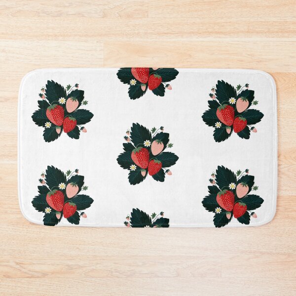 Item preview, Cute strawberries with blossoms designed and sold by MendaciousMina.