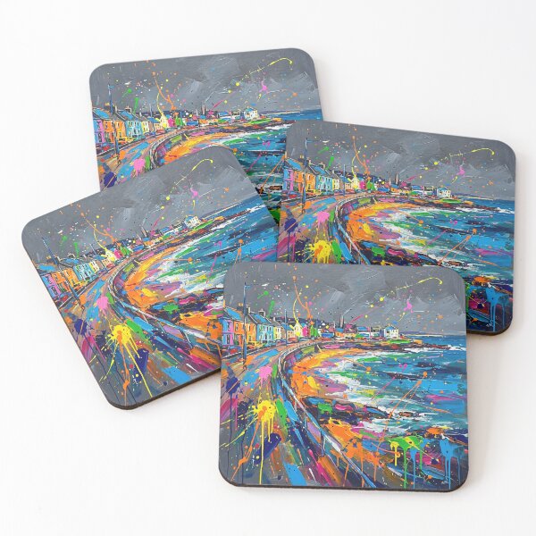Item preview, Abstract Colourful Portstewart Northern Ireland Seaside Promenade Painting designed and sold by Printpix.