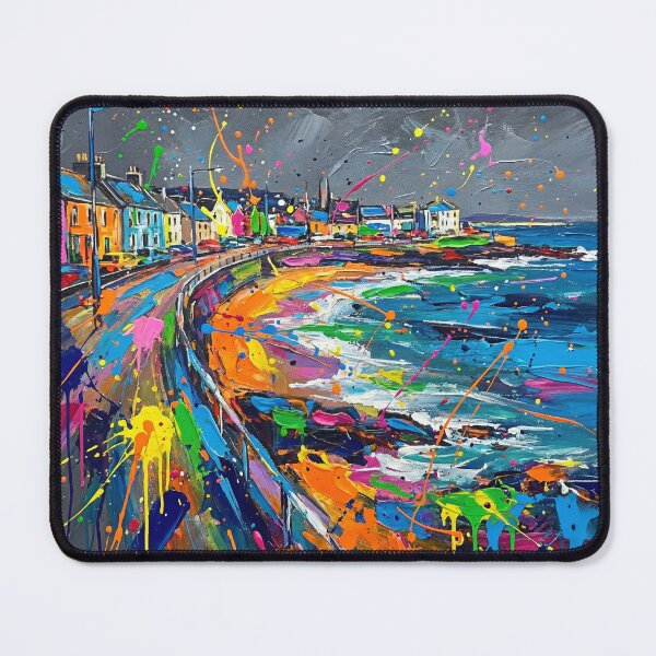Item preview, Abstract Colourful Portstewart Northern Ireland Seaside Promenade Painting designed and sold by Printpix.