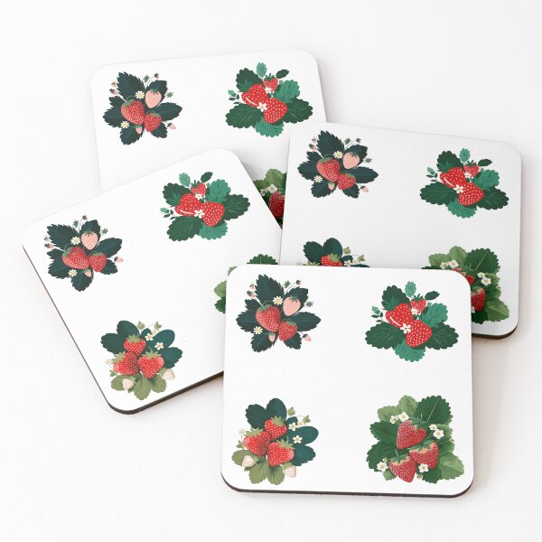 Item preview, Mini Cute strawberries with blossoms sticker pack designed and sold by MendaciousMina.