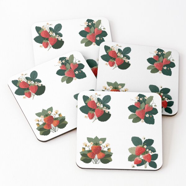 Item preview, Mini Cute strawberries with blossoms sticker pack designed and sold by MendaciousMina.