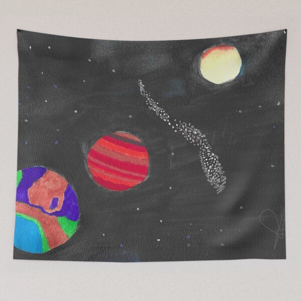 Item preview, Beyond The Stars — Abstract Space Watercolor with Planets and Starfield designed and sold by Jganger.