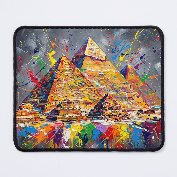Item preview, Abstract Colourful Pyramids of Giza Painting – Vibrant Egypt Wall Art designed and sold by Printpix.