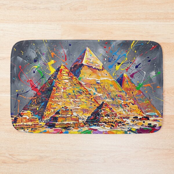Item preview, Abstract Colourful Pyramids of Giza Painting – Vibrant Egypt Wall Art designed and sold by Printpix.