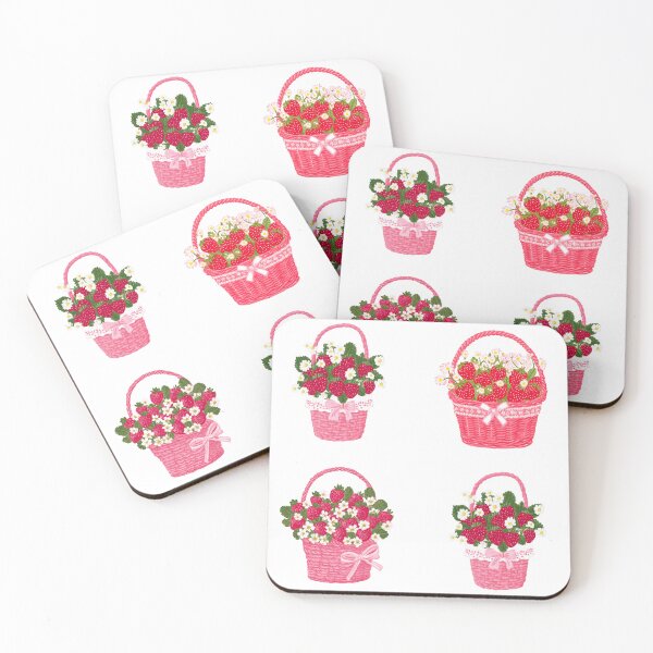 Aperçu de l'œuvre Mini paniers de fraises, assortiment d'autocollants créée et vendue par MendaciousMina.