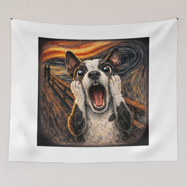 Item preview, Boston Terrier Panic - The Scream designed and sold by Blackberry Hill Design Co..