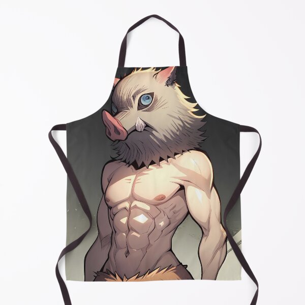 Item preview, Inosuke Hashibira Demon Slayer Boar Mask Side Pose Cool Tone Portrait designed and sold by mildaclairmo.