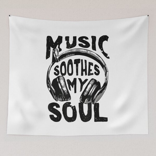 Item preview, Music Soothes My Soul Vintage Headphones Retro Musician Gift Hobby designed and sold by Ali-printshop.