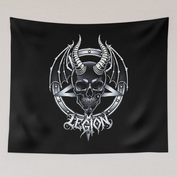 Item preview, Devil Skull Pentagram Legion Occult Wings Art designed and sold by DeimosArtIntl.