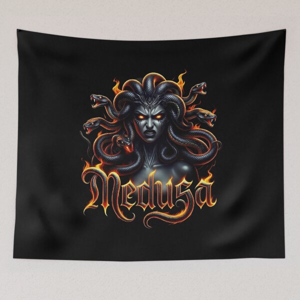 Item preview, Medusa Gorgon Snake Hair Mythology Fire Art designed and sold by DeimosArtIntl.