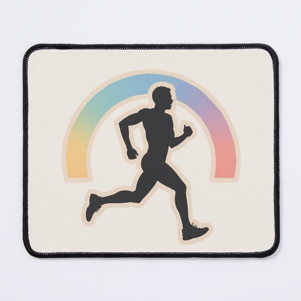 Item preview, Soft Strength Flow Runner – Minimalist Pastel Running Silhouette designed and sold by TrendMorphic.