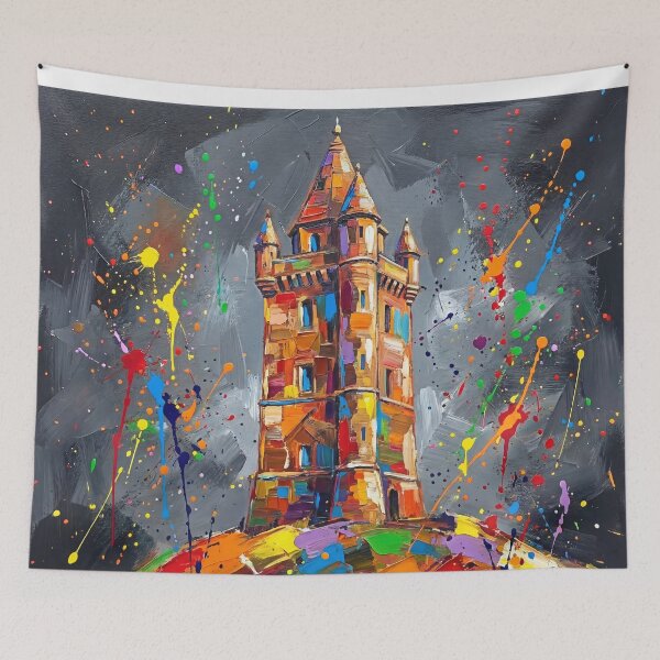 Item preview, Scrabo Tower Abstract Colourful Northern Ireland Art Print designed and sold by Printpix.