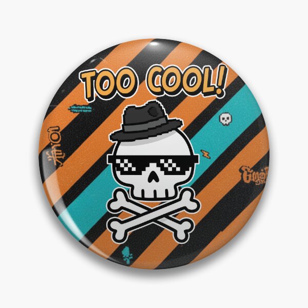 Item preview, Too Cool! Fedora Skull Pixel Sunglasses Cartoon designed and sold by Taridesign.
