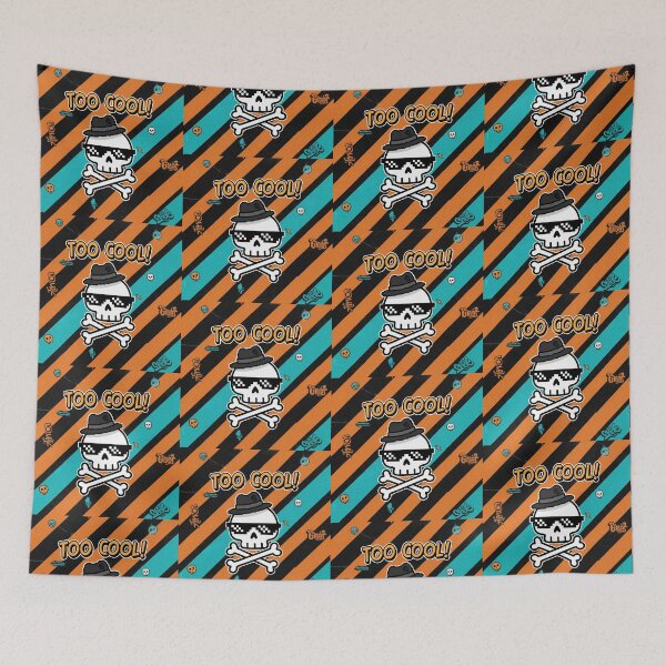 Item preview, Too Cool! Fedora Skull Pixel Sunglasses Cartoon designed and sold by Taridesign.