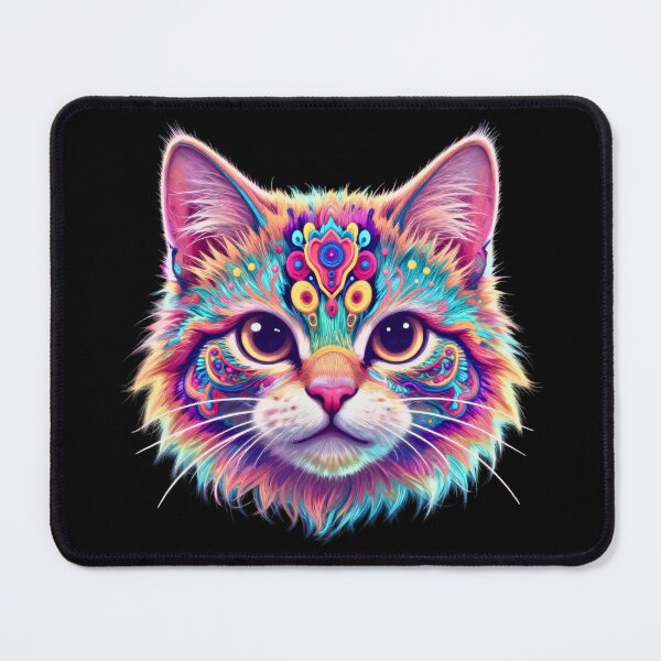 Item preview, Colorful Mandala Cat – Psychedelic Sacred Geometry Cat Art designed and sold by Silaris Designs.