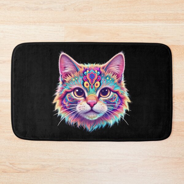 Item preview, Colorful Mandala Cat – Psychedelic Sacred Geometry Cat Art designed and sold by Silaris Designs.