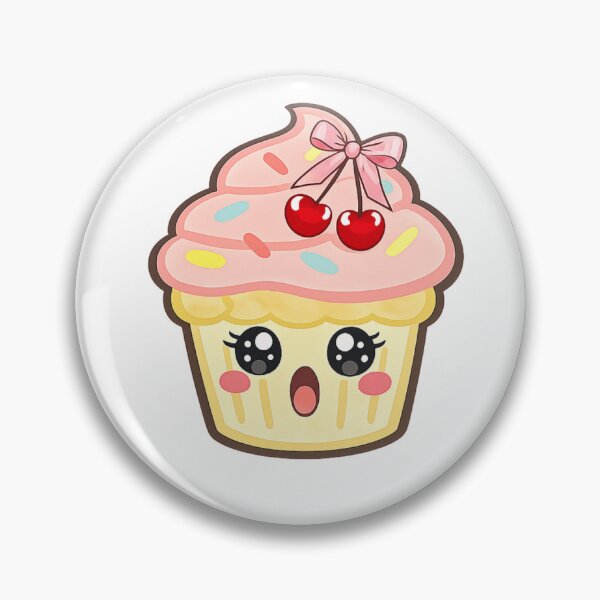 Item preview, Kawaii Cherry Cupcake Girl ? Cute Pastel Dessert Character Sticker designed and sold by Bubby Sweets Creations.