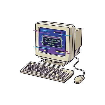 Artwork thumbnail, Retro Computer Error by tigrootiger