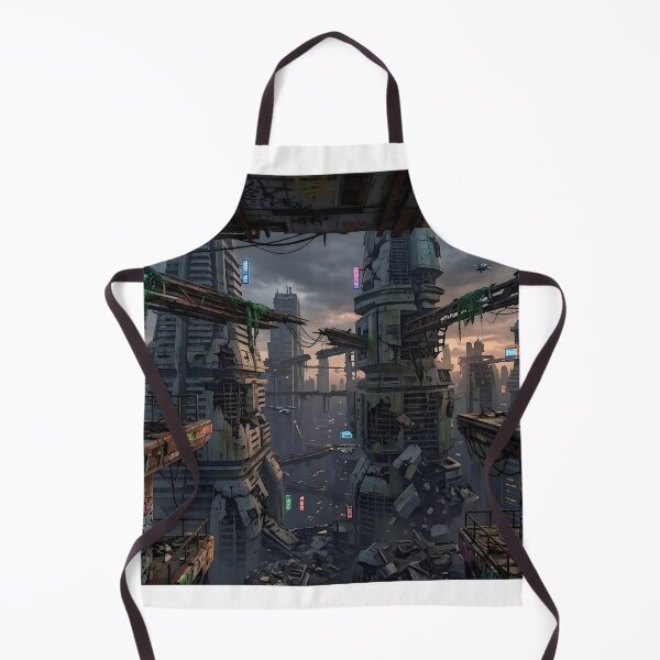 Item preview, Cyberpunk Dystopian City Abandoned Futuristic Skyline Graffiti Urban Art designed and sold by Meteor Destroyer.