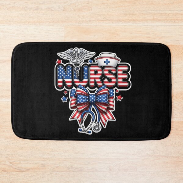 Item preview, Coquette Patriotic Nurse Bow with Stethoscope – Girly American Flag Medical Aesthetic designed and sold by Ladys-Gents.