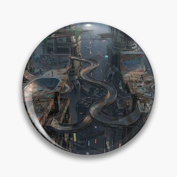 Item preview, Cyberpunk Skate Park Dystopian City Futuristic Urban Graffiti Landscape Art designed and sold by Meteor Destroyer.