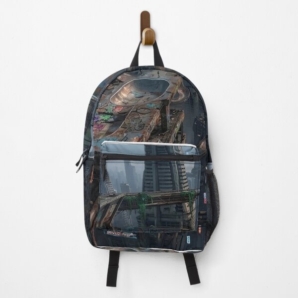 Item preview, Cyberpunk Skate Park Dystopian City Futuristic Urban Graffiti Landscape Art designed and sold by Meteor Destroyer.