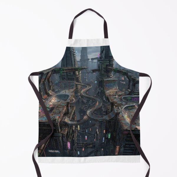 Item preview, Cyberpunk Skate Park Dystopian City Futuristic Urban Graffiti Landscape Art designed and sold by Meteor Destroyer.