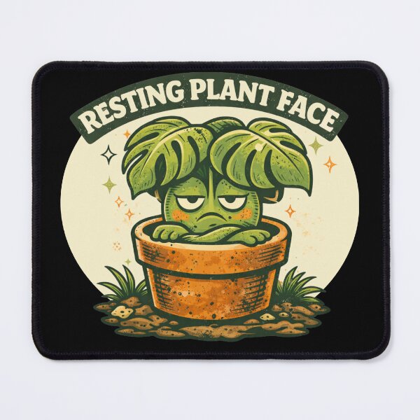 Item preview, Resting Plant Face - Funny Retro Monstera Gardener designed and sold by VeroChaos.