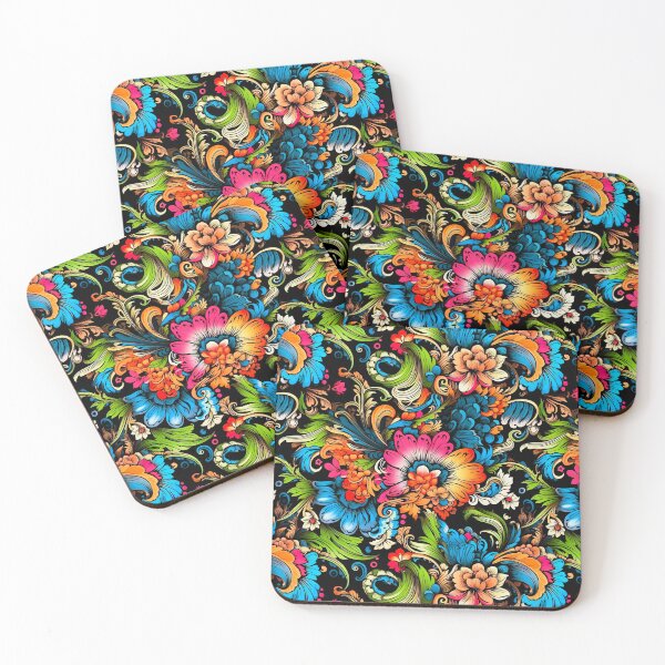 Item preview, Multi color Floral Artwork with Tattoo Style designed and sold by Piagor.