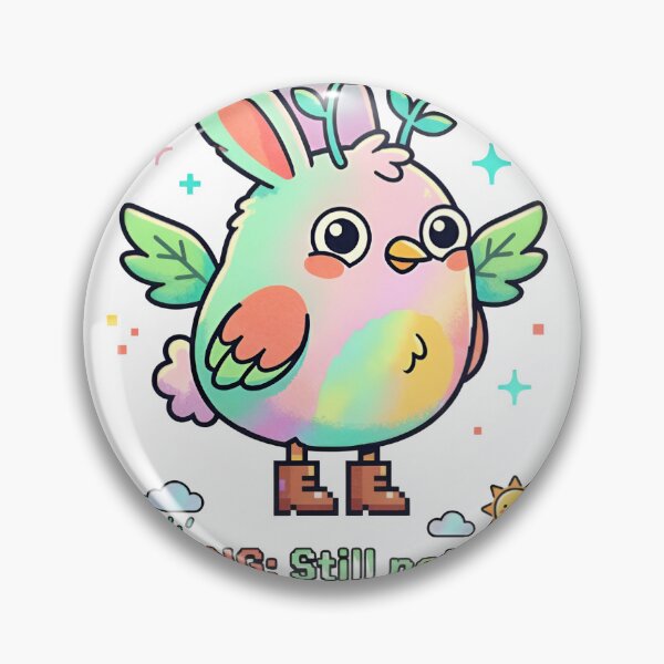 Item preview, A colorful cartoon bird wearing bunny ears on transparent background designed and sold by Creative88Art.