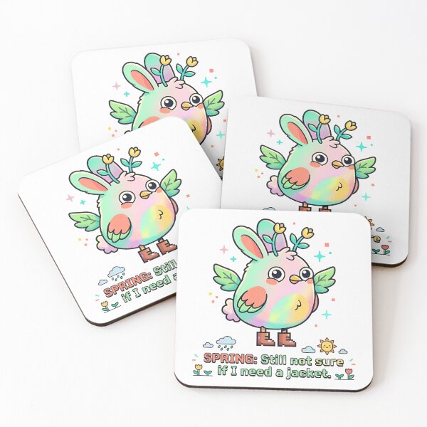 Item preview, A colorful cartoon bird wearing bunny ears on transparent background designed and sold by Creative88Art.