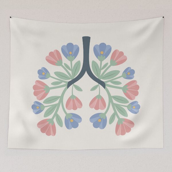 Item preview, Breath and Blooms Abstract Floral Lungs designed and sold by TrendMorphic.