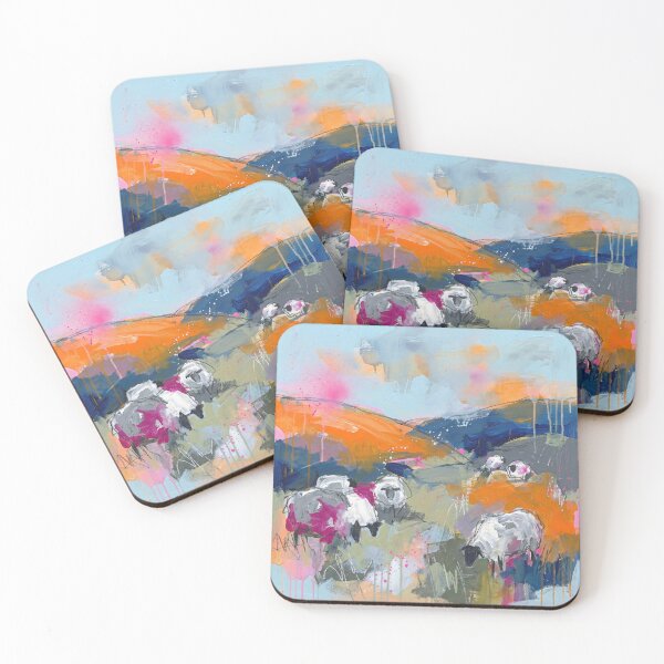 Item preview, Abstract Colourful Sheep in Irish Countryside designed and sold by Printpix.