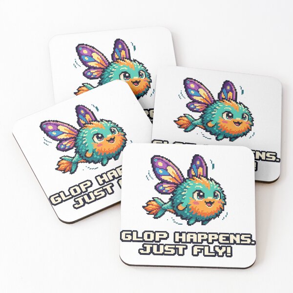 Item preview, A colorful pixelated creature with wings and a motivational quote on transparent background designed and sold by Creative88Art.