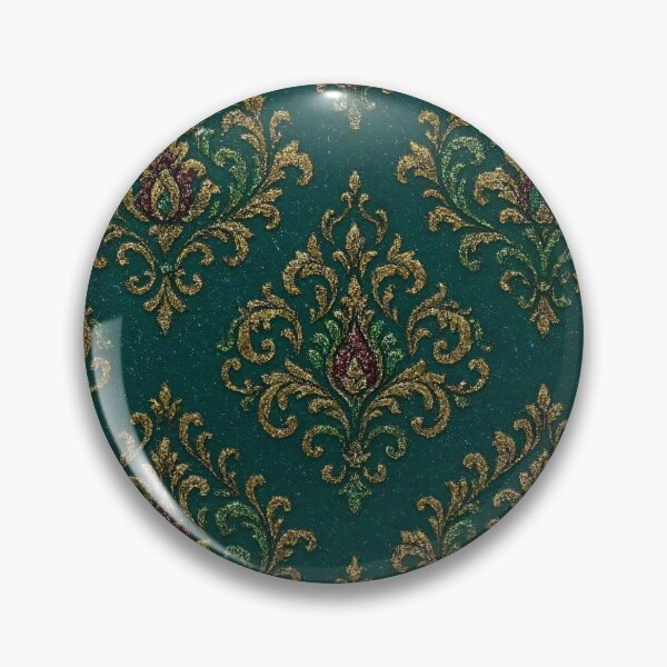 Item preview, Elegant Baroque Ornamental Pattern in Deep Green designed and sold by Good Vibes .