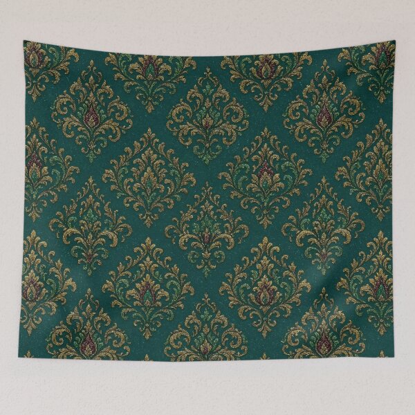 Item preview, Elegant Baroque Ornamental Pattern in Deep Green designed and sold by Good Vibes .