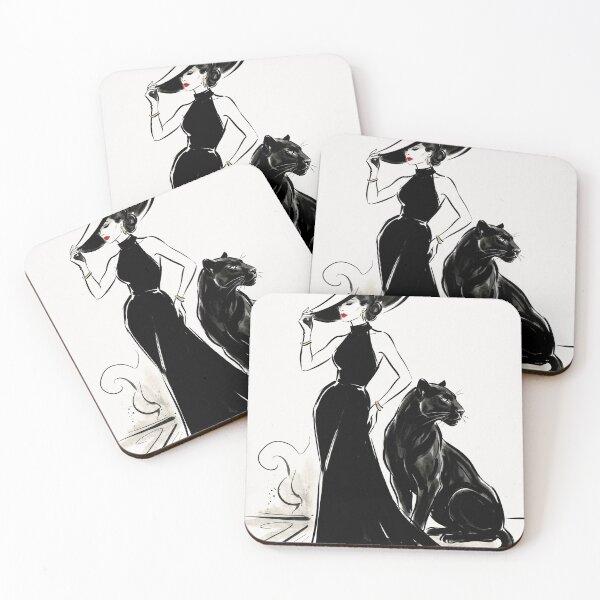 Item preview, Beautiful lady with a black panther. designed and sold by Natalia-Vlad.