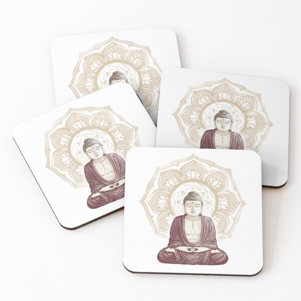 Item preview, Buddha Padma Watercolor - Fawn Earth Wine - Fawn Halo designed and sold by Irene Estelle.