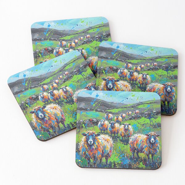 Item preview, Abstract Colourful Sheep in the Irish Countryside designed and sold by Printpix.