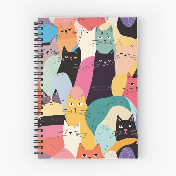 Item preview, Cute Funny Cats abstract repeated design pattern designed and sold by Rhu Creations.