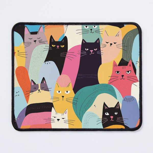 Item preview, Cute Funny Cats abstract repeated design pattern designed and sold by Rhu Creations.