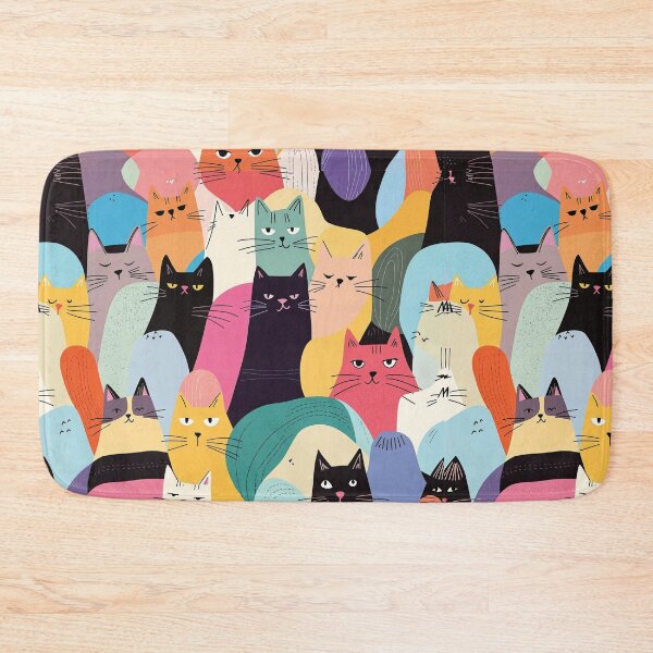 Item preview, Cute Funny Cats abstract repeated design pattern designed and sold by Rhu Creations.